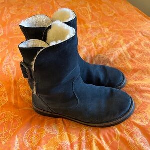 Birkenstock Uppsala Cozy Graphite Suede Boots with Shearling Lining Size 41/ 10